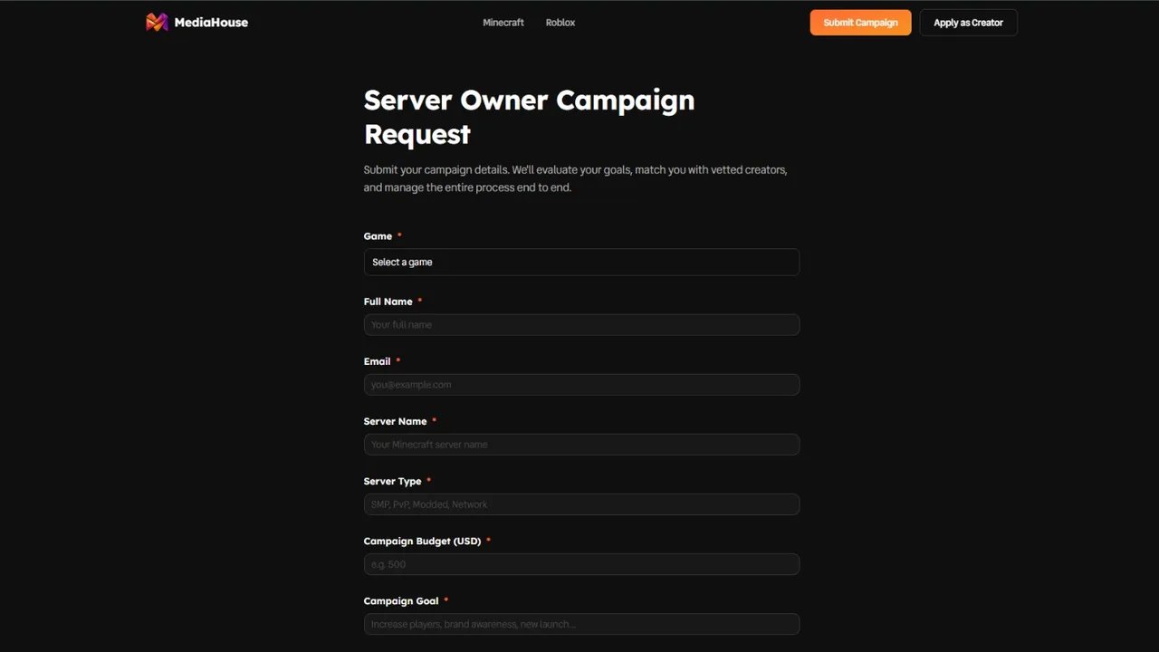 MediaHouse Website - screenshot 2