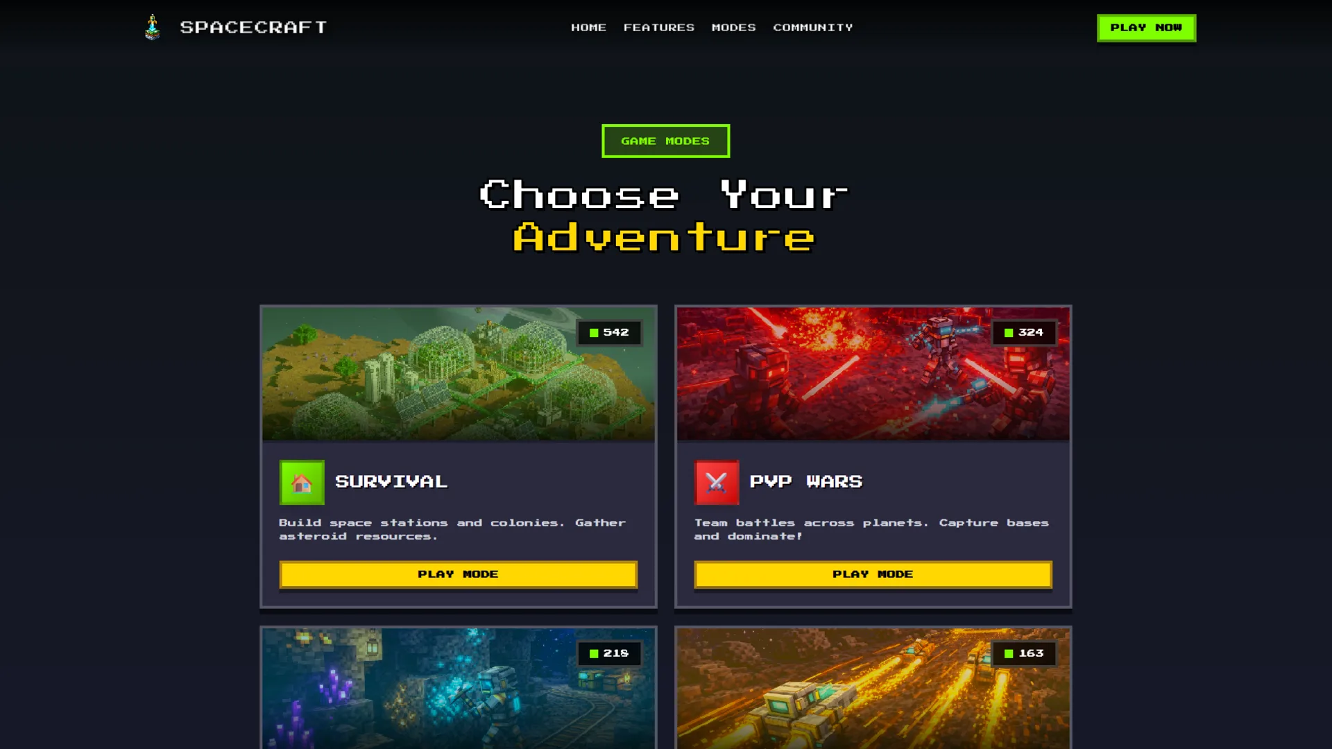 Minecraft Website Prototype 03 - screenshot 2