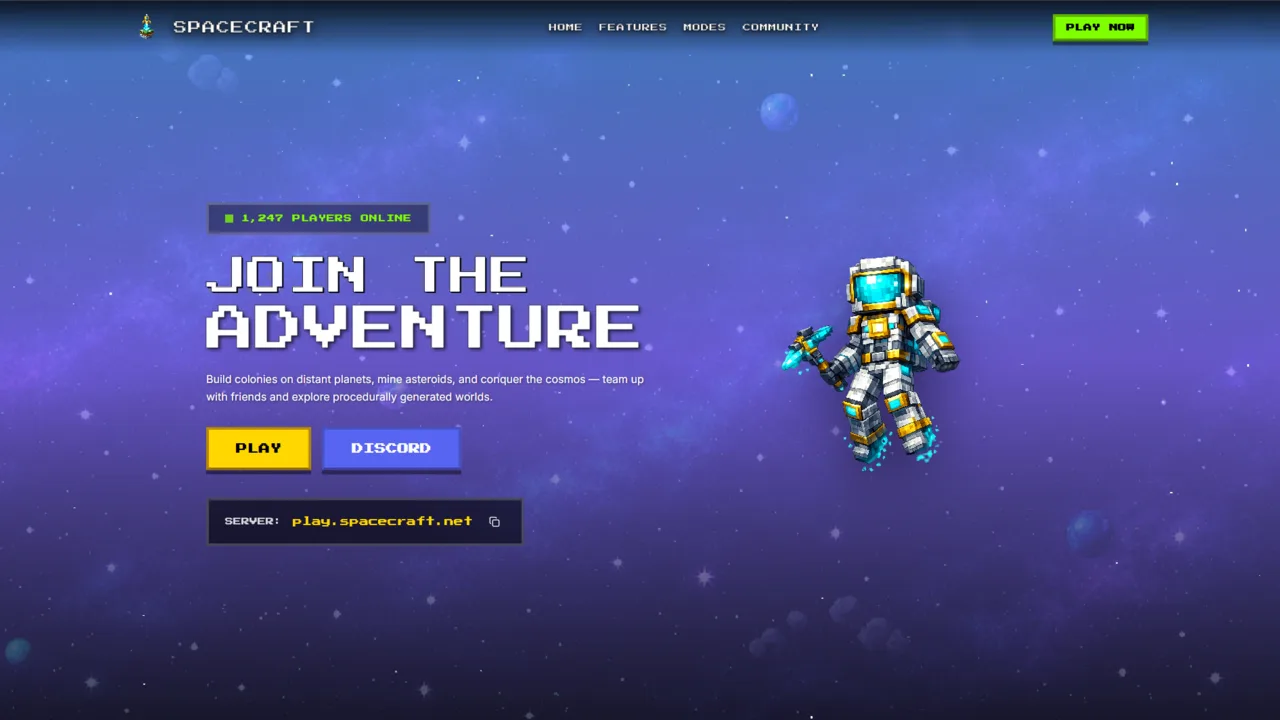 Minecraft Website Prototype 03 - screenshot 1