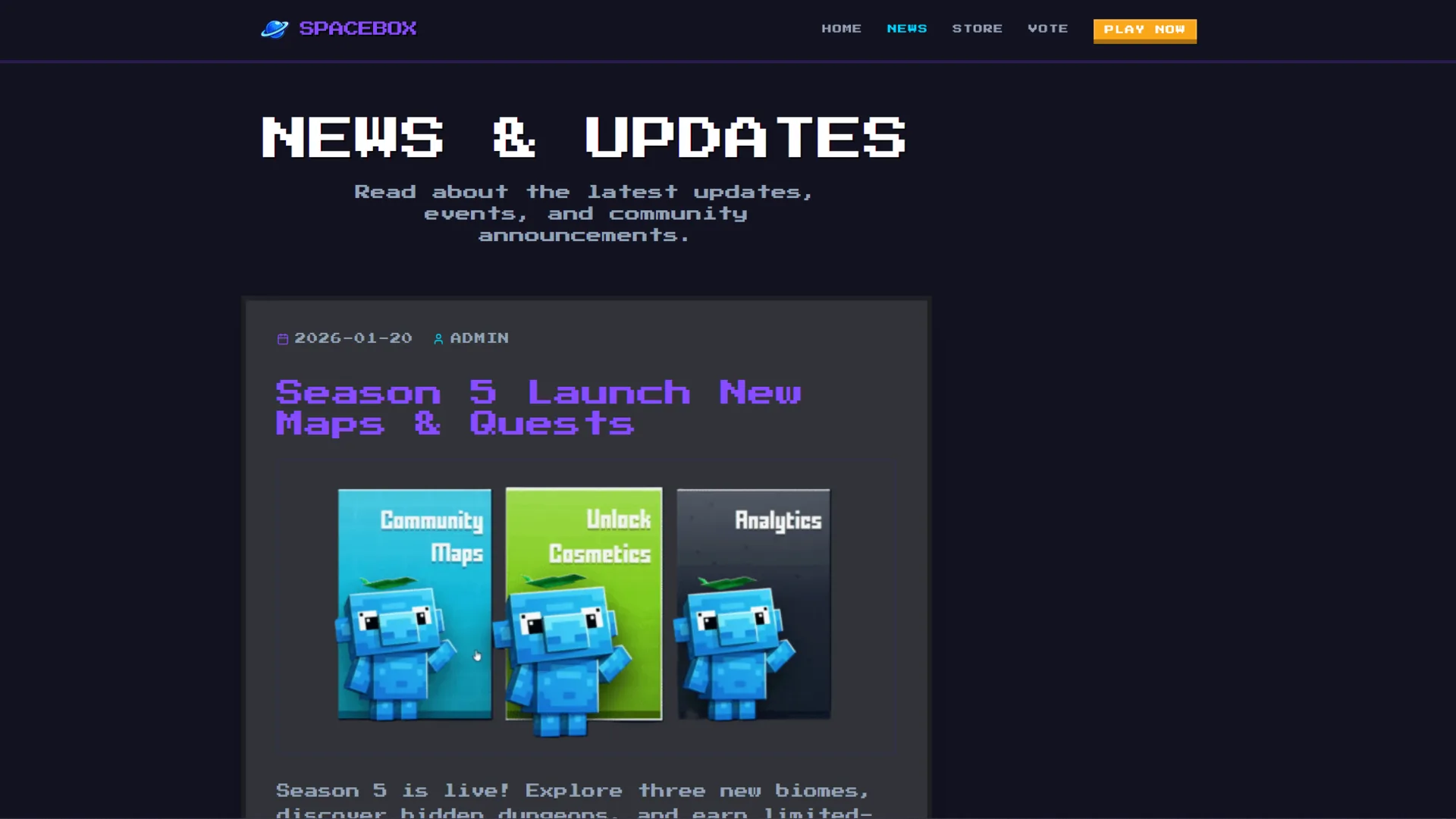 Minecraft Website Prototype 05 - screenshot 2