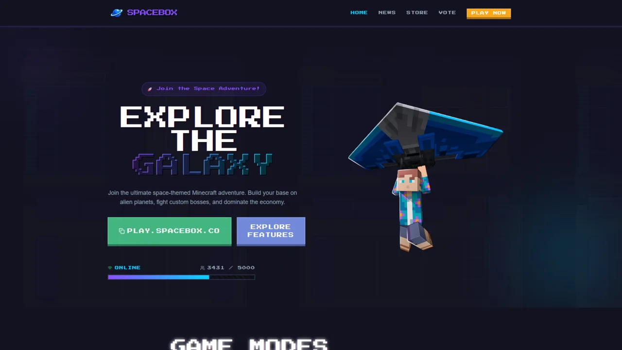 Minecraft Website Prototype 05 - screenshot 1