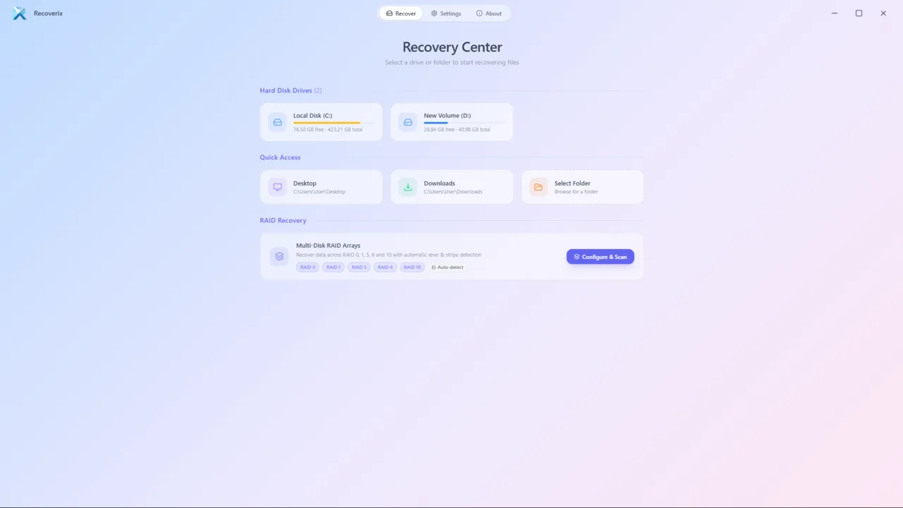 Recoverix - screenshot 1