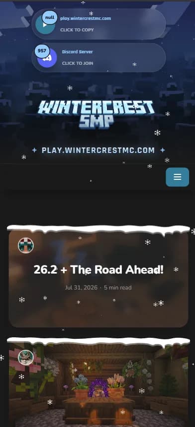 Wintercrest MC Website - mobile screenshot 1