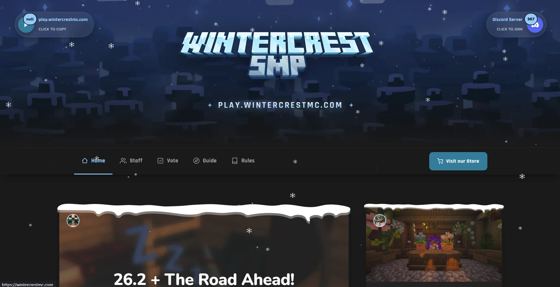 Wintercrest MC Website - screenshot 2